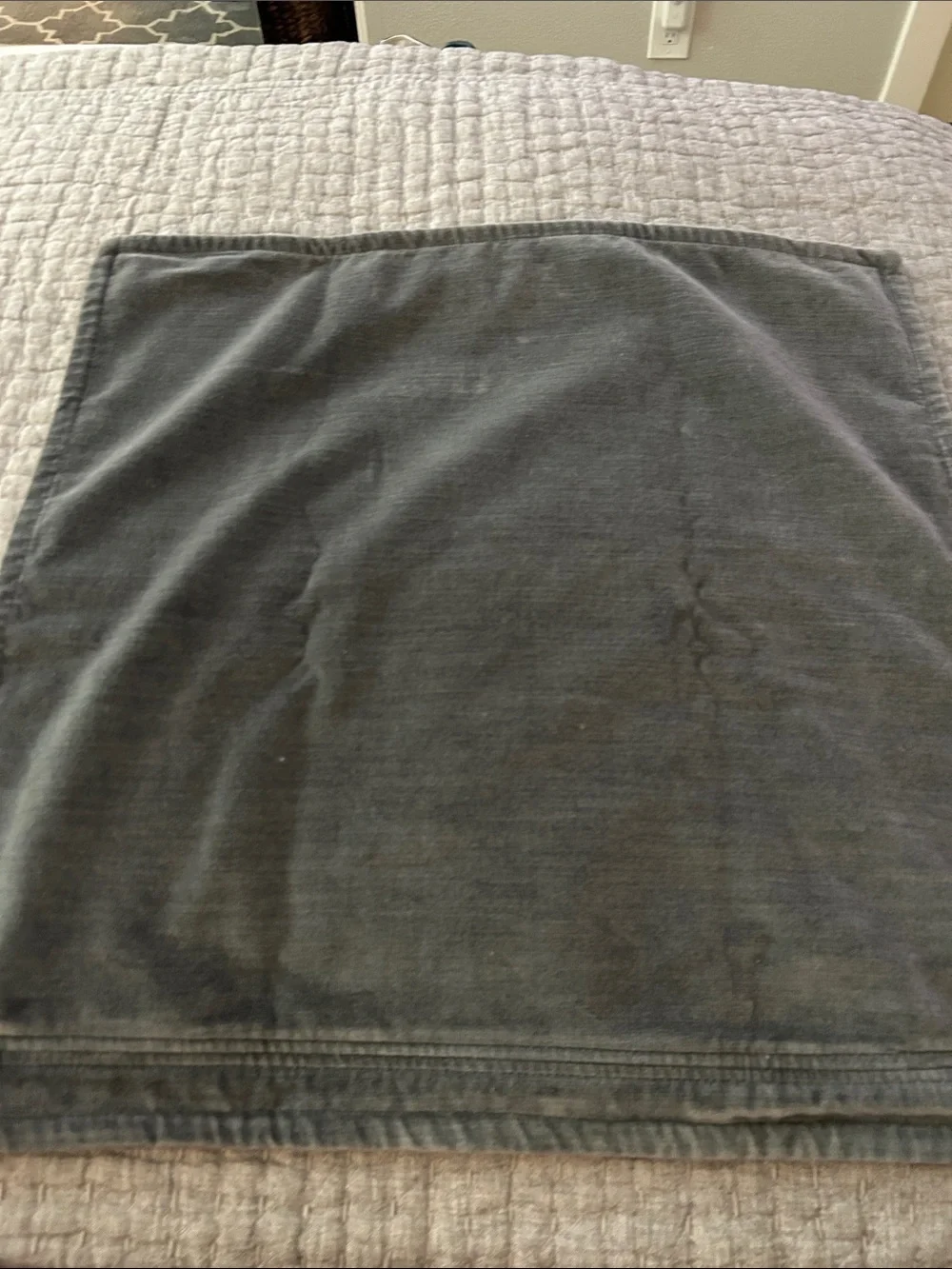 Set of 2 Pottery Barn 20” charcoal gray velvet pillow covers